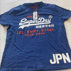 Superdry Vintage Blue Tee with Bold Graphics